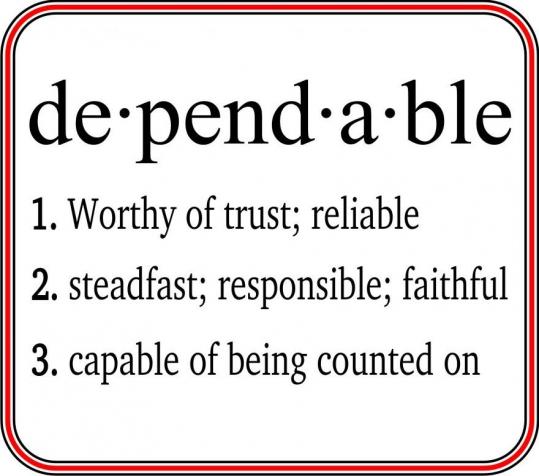 being dependable